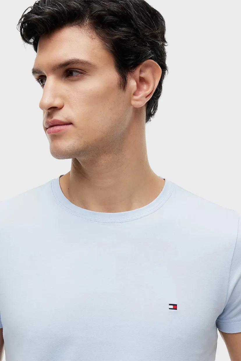 Мужская голубая футболка STRETCH SLIM 4
