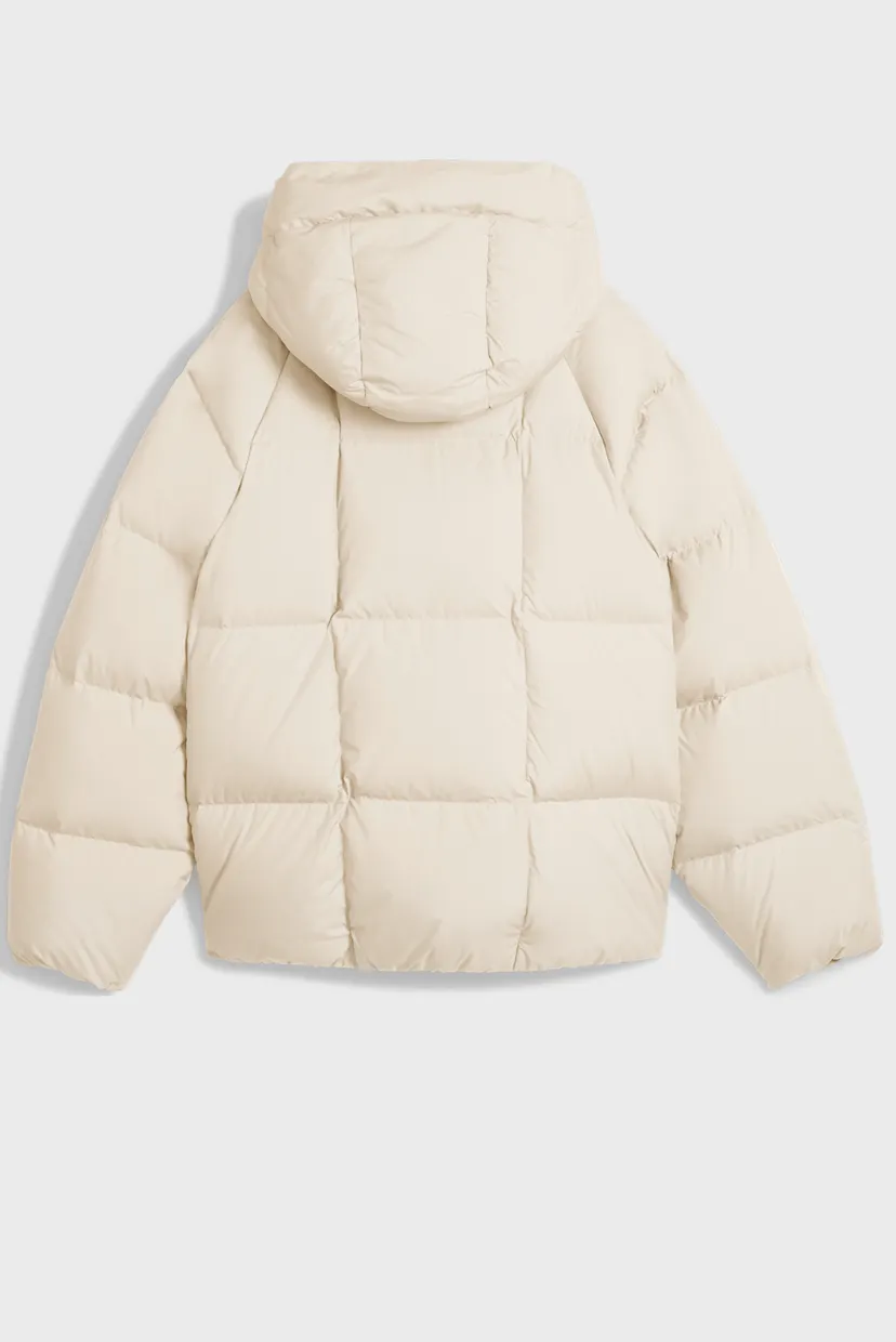 Женский белый пуховик Hooded Down Puffer Jacket Women 5