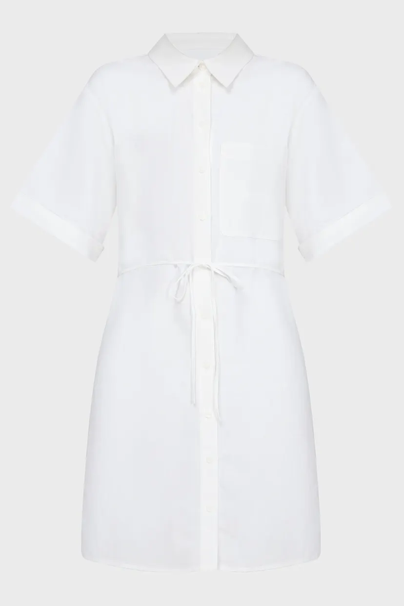 Женское белое платье LINEN BLEND RELAXED 5
