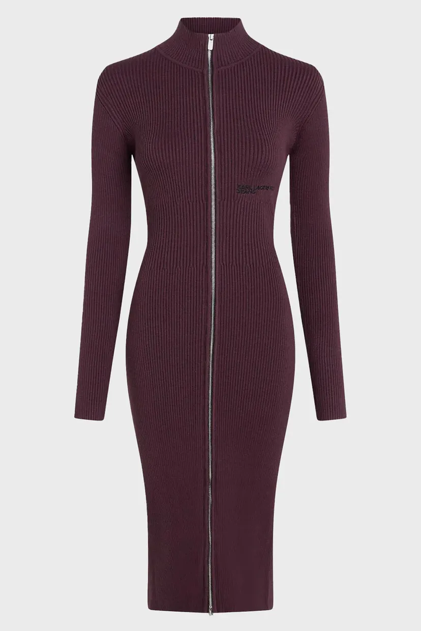 Жіноча фіолетова сукня knitted zip 4
