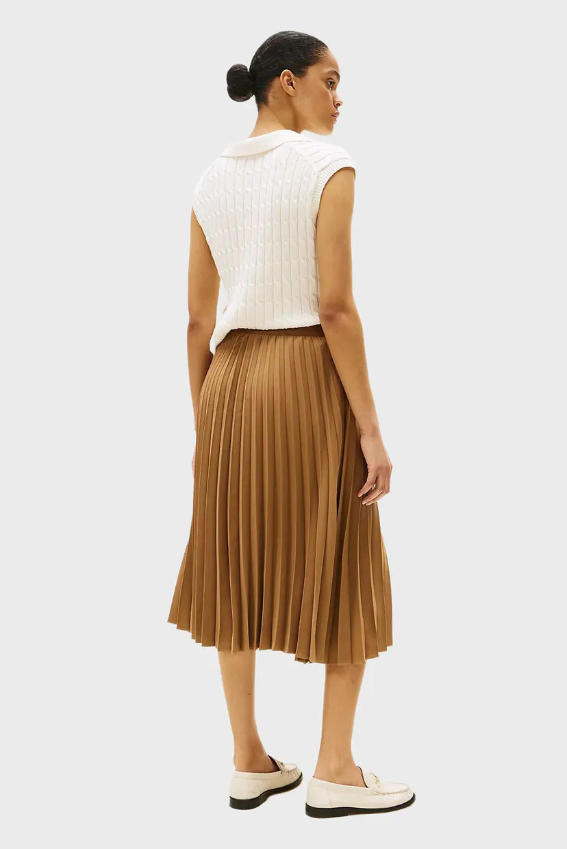 Жіноча коричнева плісирована спідниця FLUID PLEATED PULL ON 3