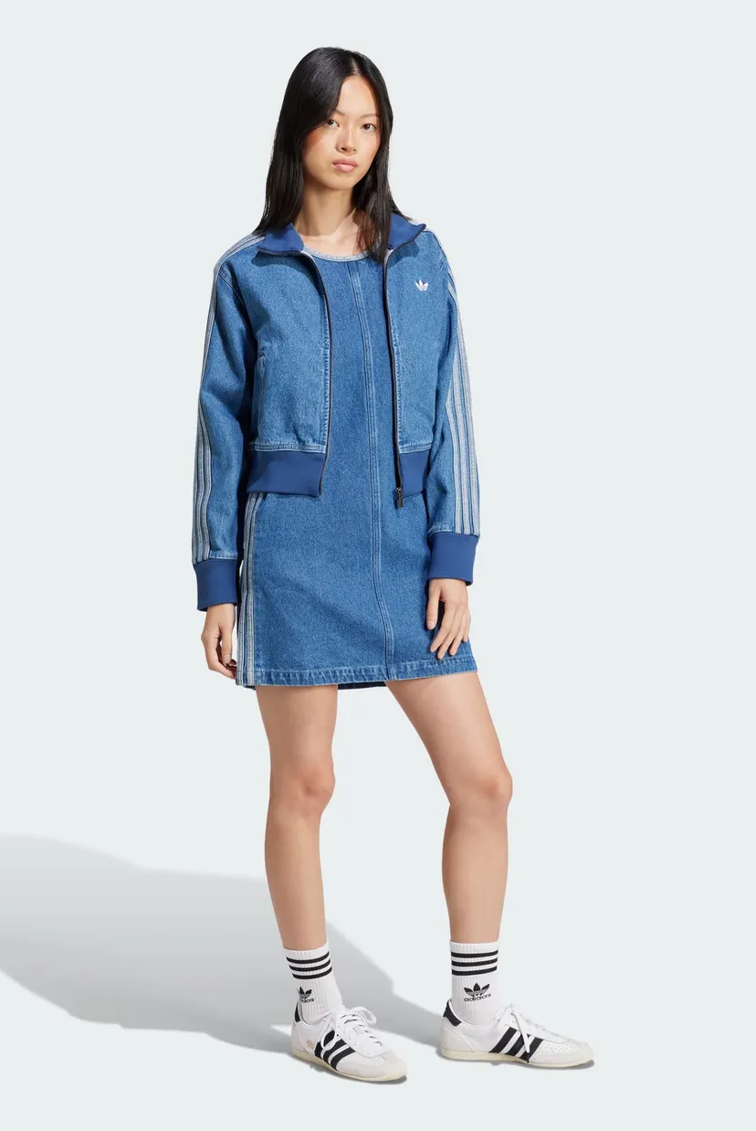 Женский синий джинсовый сарафан Adicolor 3-Stripes adidas JD2580