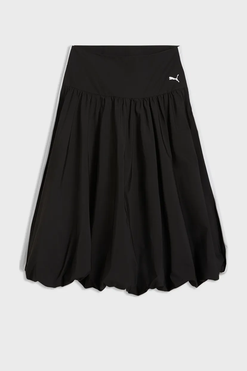 Женская черная юбка T7 Balloon Midi Skirt Women 4