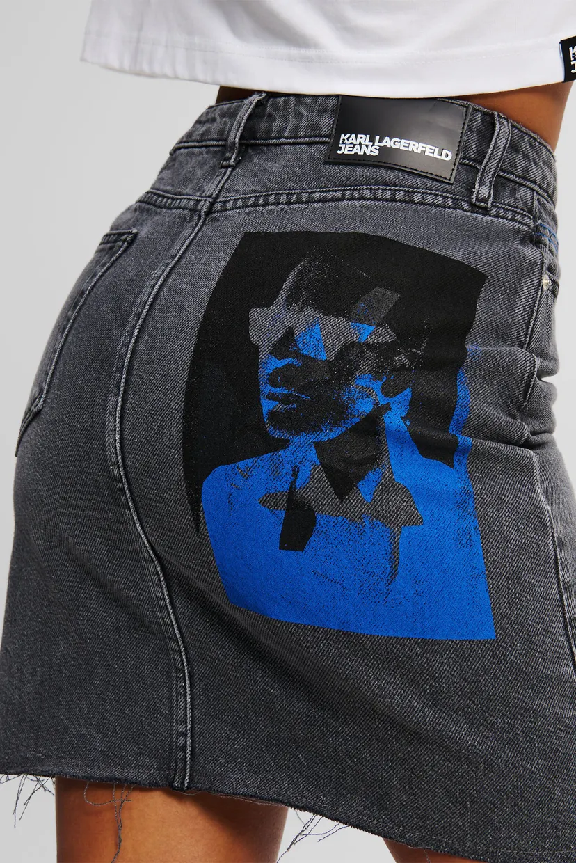 Жіноча чорна джинсова спідниця karl denim 4