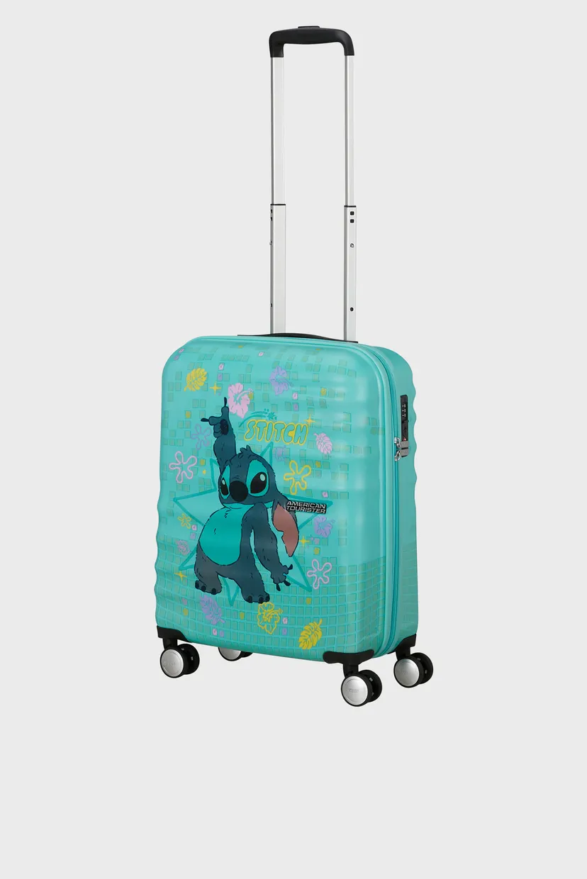 Детский бирюзовый чемодан 55 см WAVEBREAKER DISNEY STITCH FLOWER 6