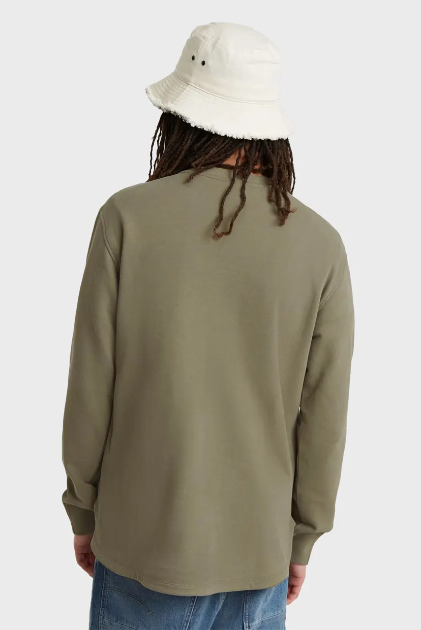 Мужской оливковый свитшот Stepped hem relaxed 4