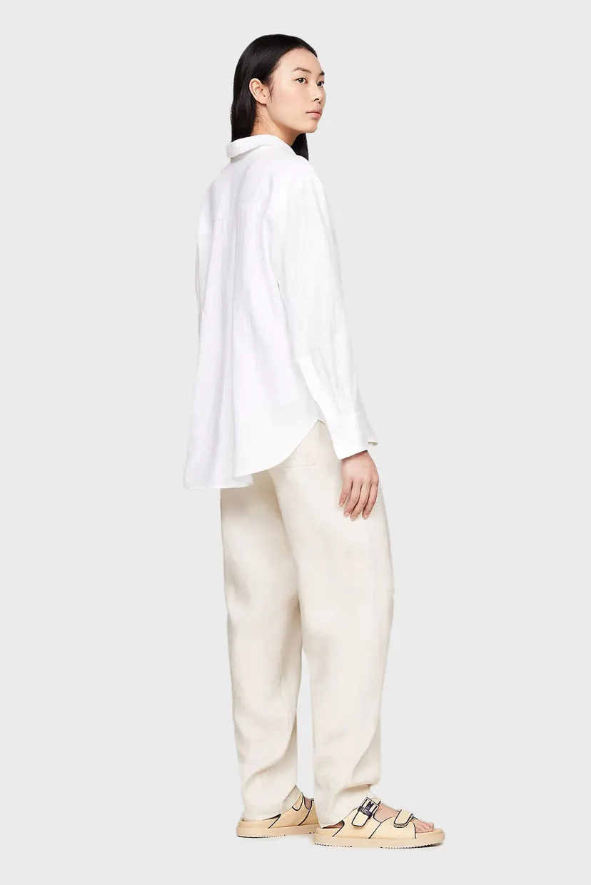 Жіноча біла лляна сорочка LINEN EASY FIT LS SHIRT 3