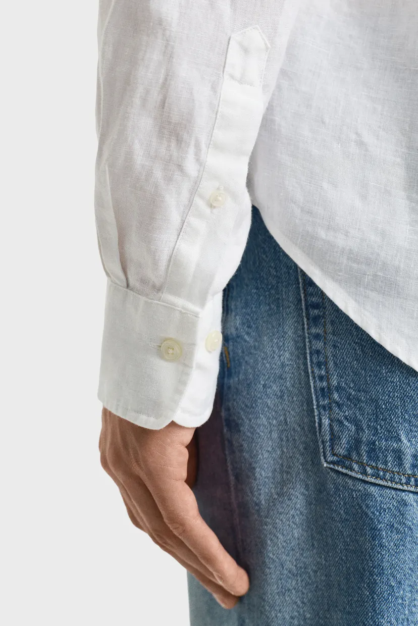 Мужская белая льняная рубашка REG LINEN SHIRT 5