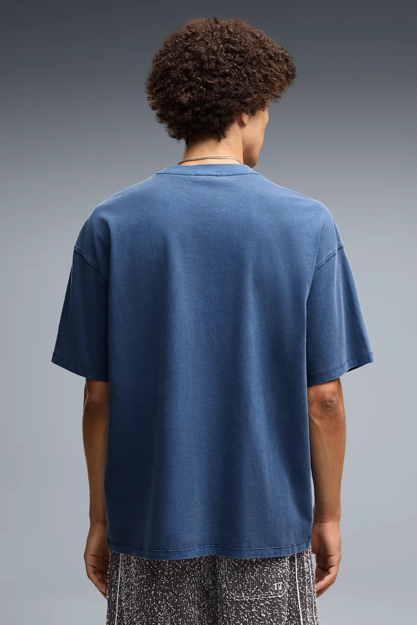 Мужская синяя футболка Select Essentials Wash Tee Oversized Men 3