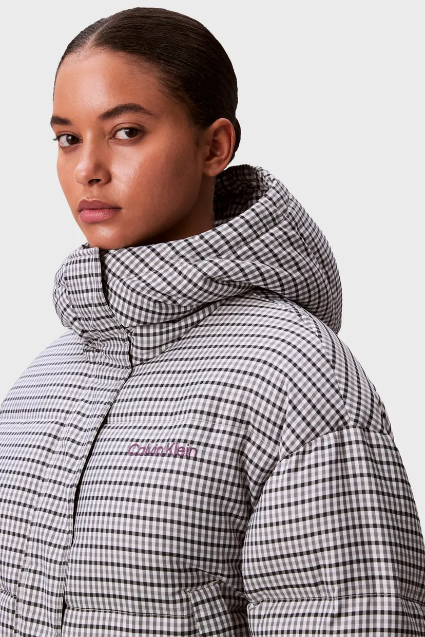 Жіночий сірий пуховик з візерунком INSULATED 5