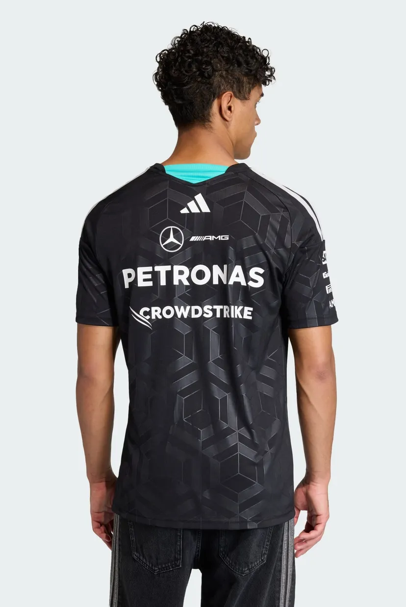 Мужская черная футболка с узором MERCEDES - AMG PETRONAS FORMULA 1 TEAM DRIVER 3