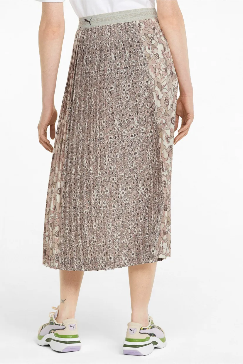 Жіноча бежева спідниця з візерунком PUMA x LIBERTY Printed Pleated