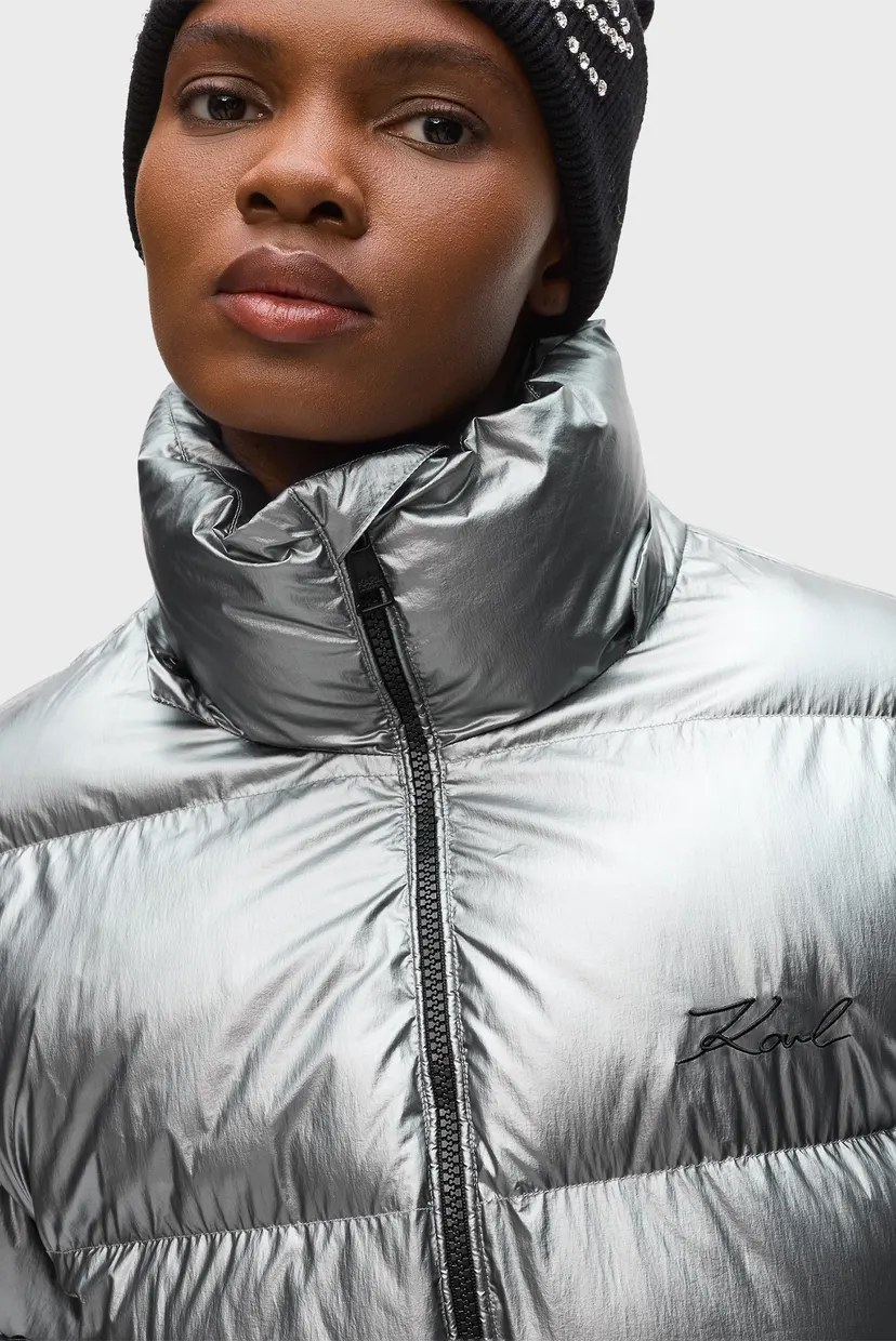 Жіноча срібляста куртка metallic 4