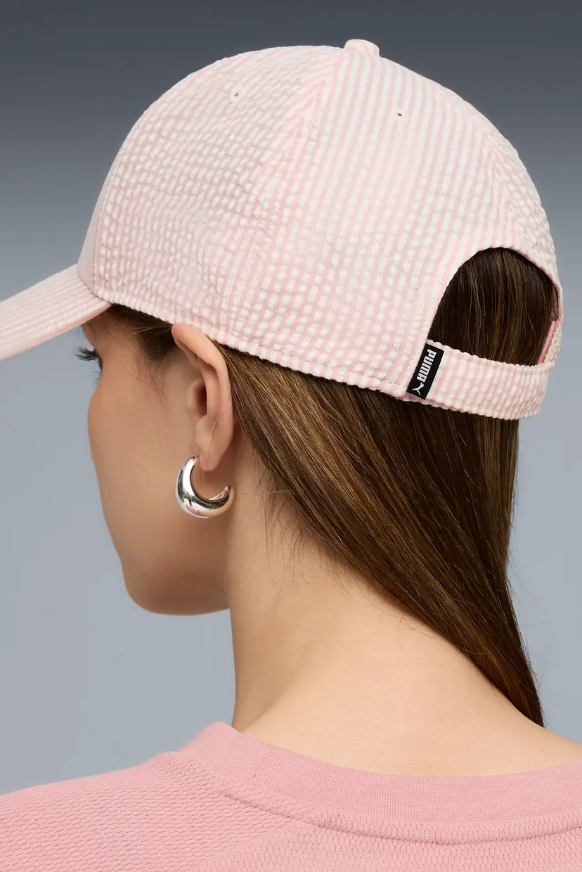 Розовая кепка в полоску Essentials No.1 Logo Baseball Cap 4