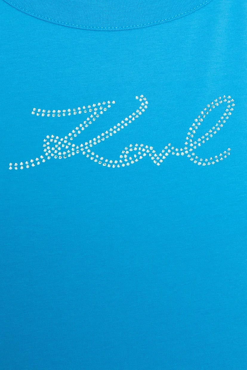 Жіноча блакитна майка karl rhinestone tank top 3