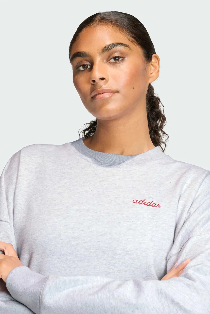 Женский серый свитшот Seasonal Essentials Colorpop with Embroidered Graphic 4