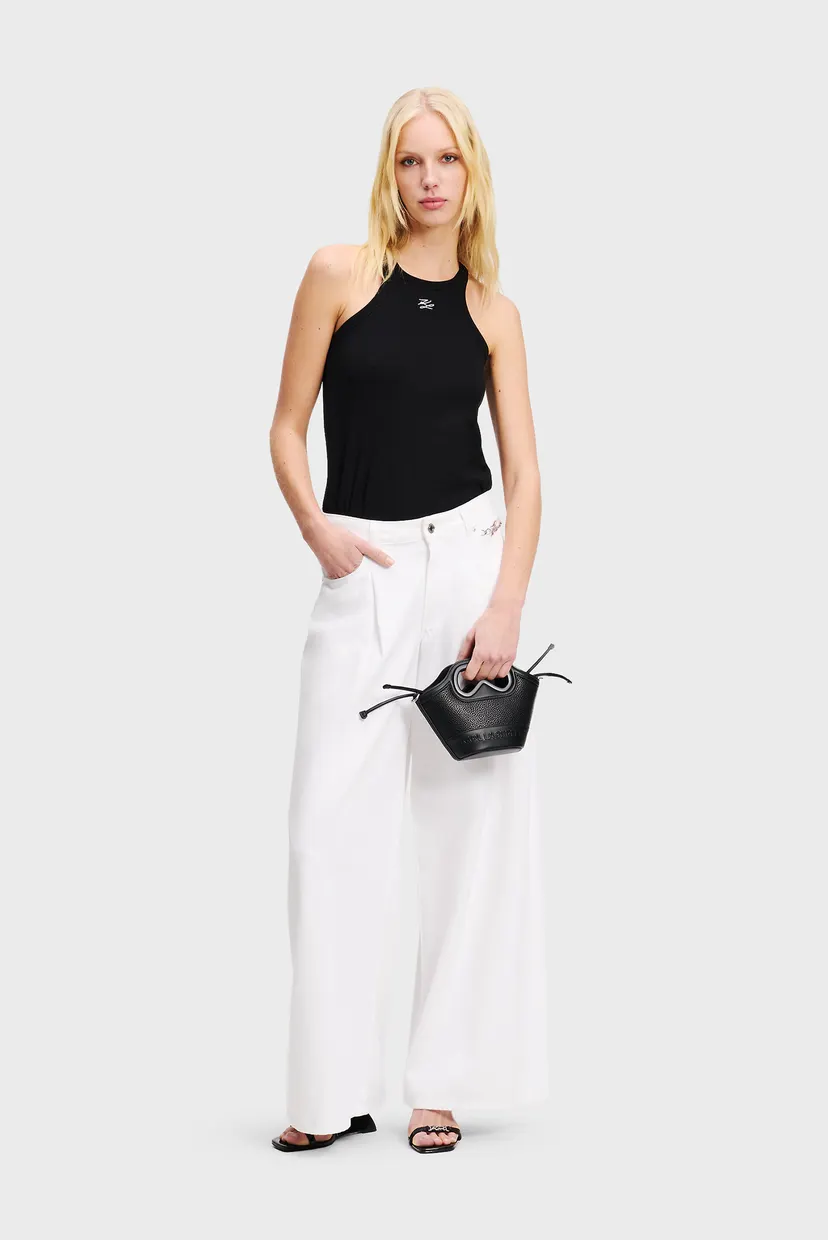Женские белые джинсы WIDE LEG WHITE DENIM PANTS 3