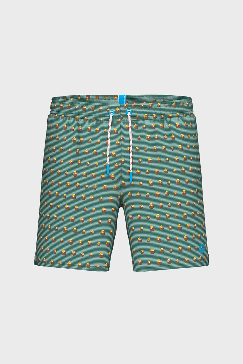 Мужские зеленые плавательные шорты с узором WATER PRINTS BEACH BOXER AO 6