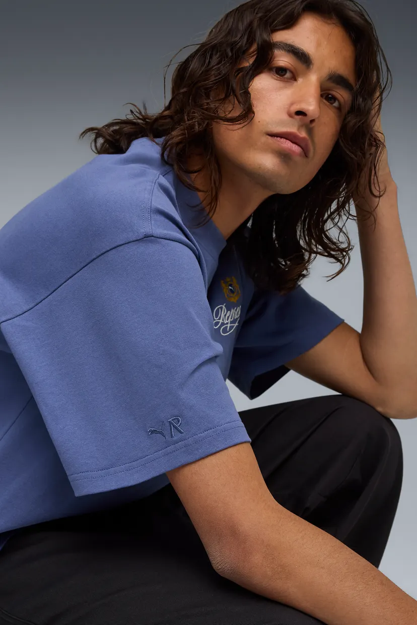 Мужская синяя футболка PUMA x REPRESENT Graphic Tee Men 5