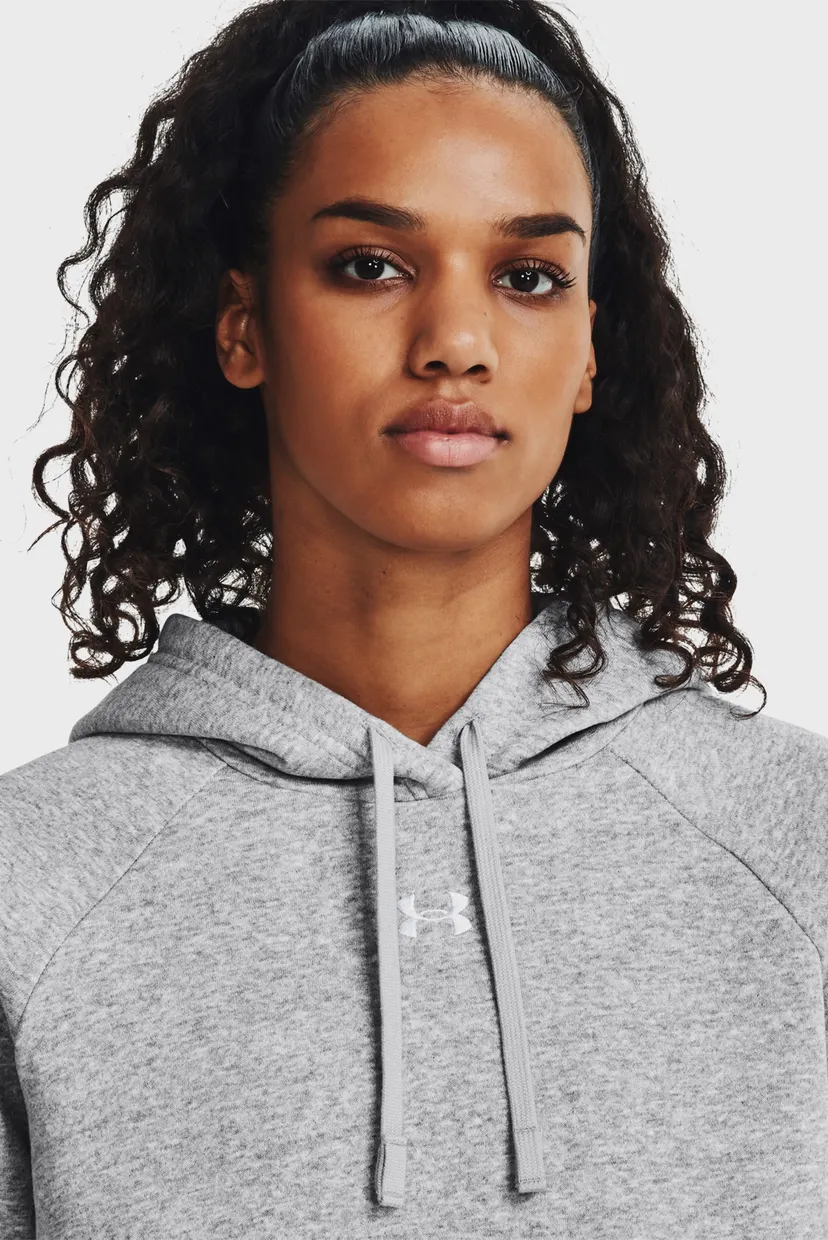 Жіноче сіре худі UA Rival Fleece Hoodie 4