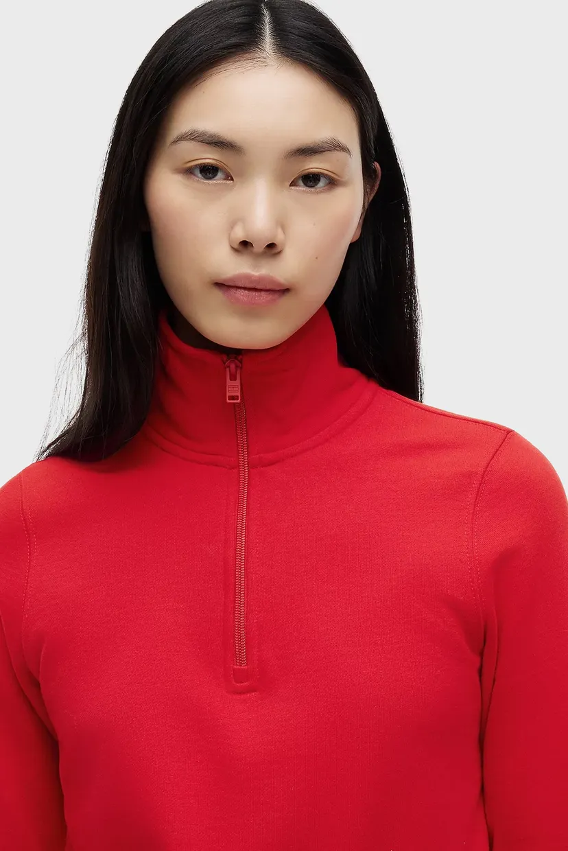Жіноча червона кофта SLIM S FLAG 1/4 ZIP MOCKNECK 4
