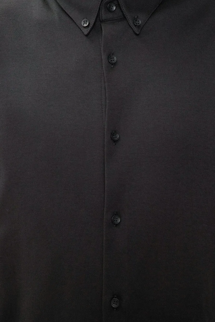 Чоловіча чорна сорочка SMOOTH COTTON JERSEY SHIRT 5