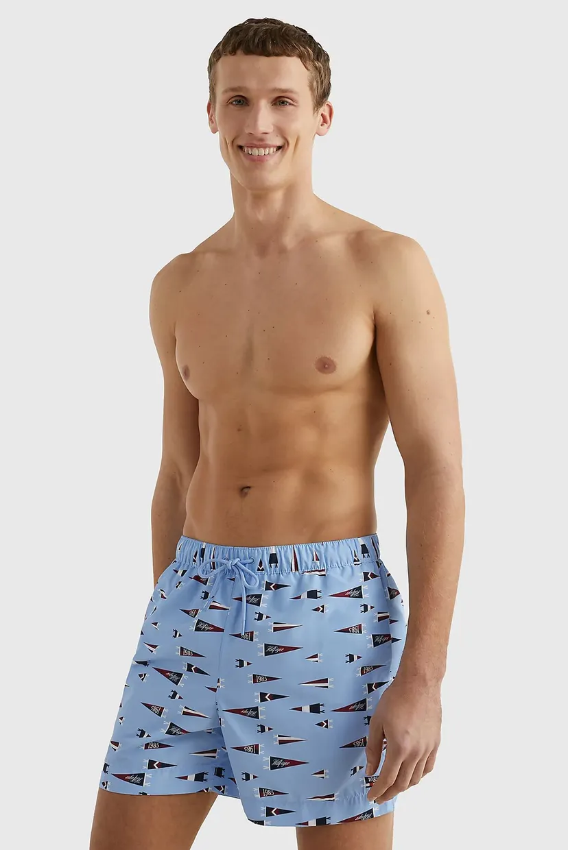 Чоловічі блакитні плавальні шорти з візерунком MEDIUM DRAWSTRING PRINT 3