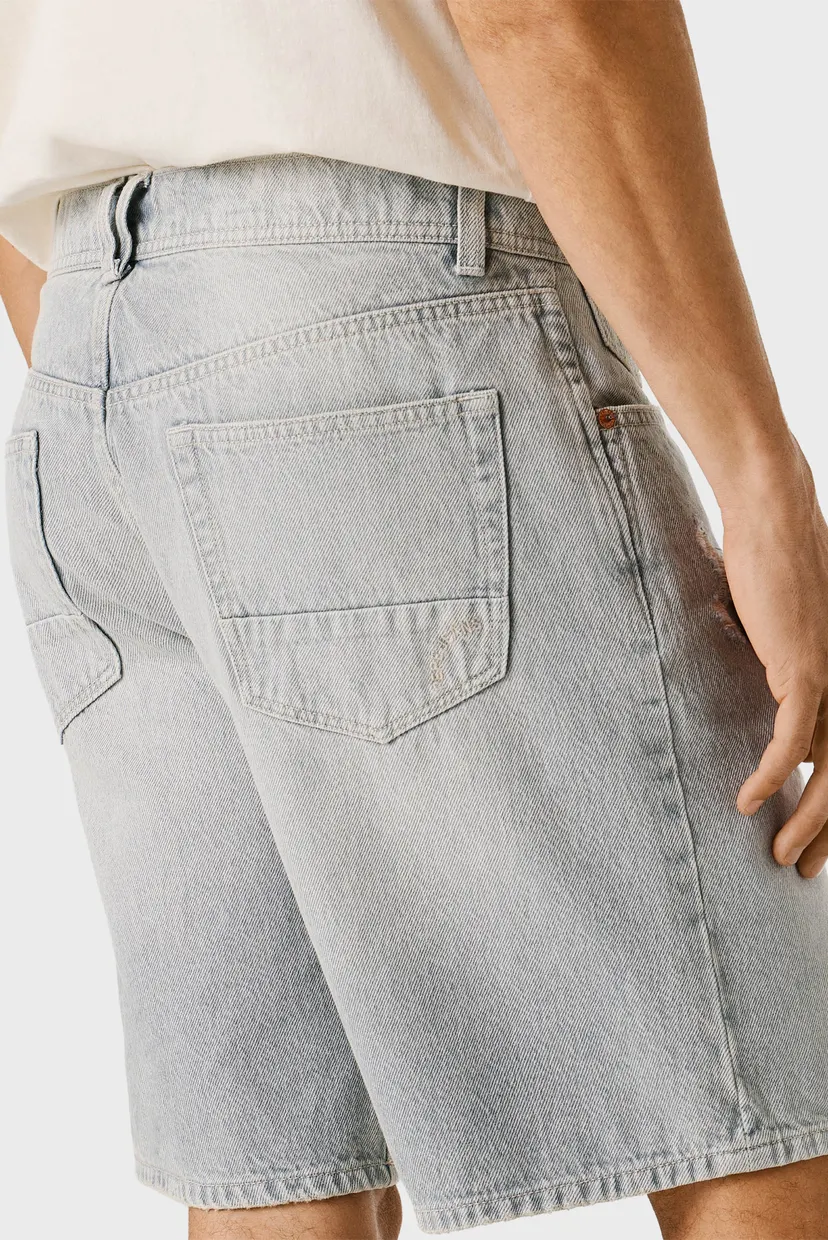 Мужские серые джинсовые шорты LOOSE TOM WORN 4