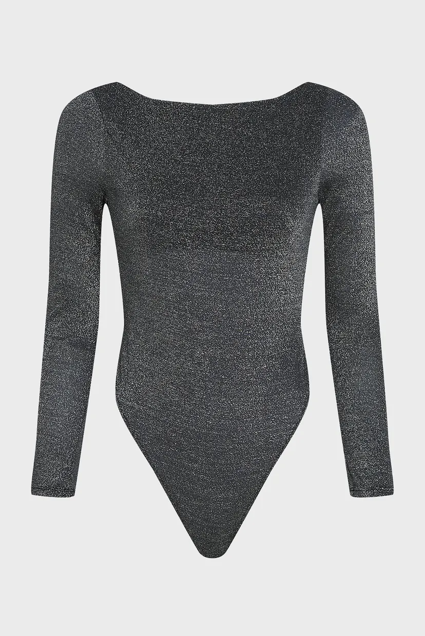 Женское темно-серое боди signature lurex 5