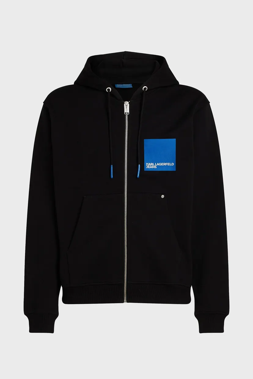 Мужское черное худи KLJ REG BOX LOGO ZIP HOODIE 5