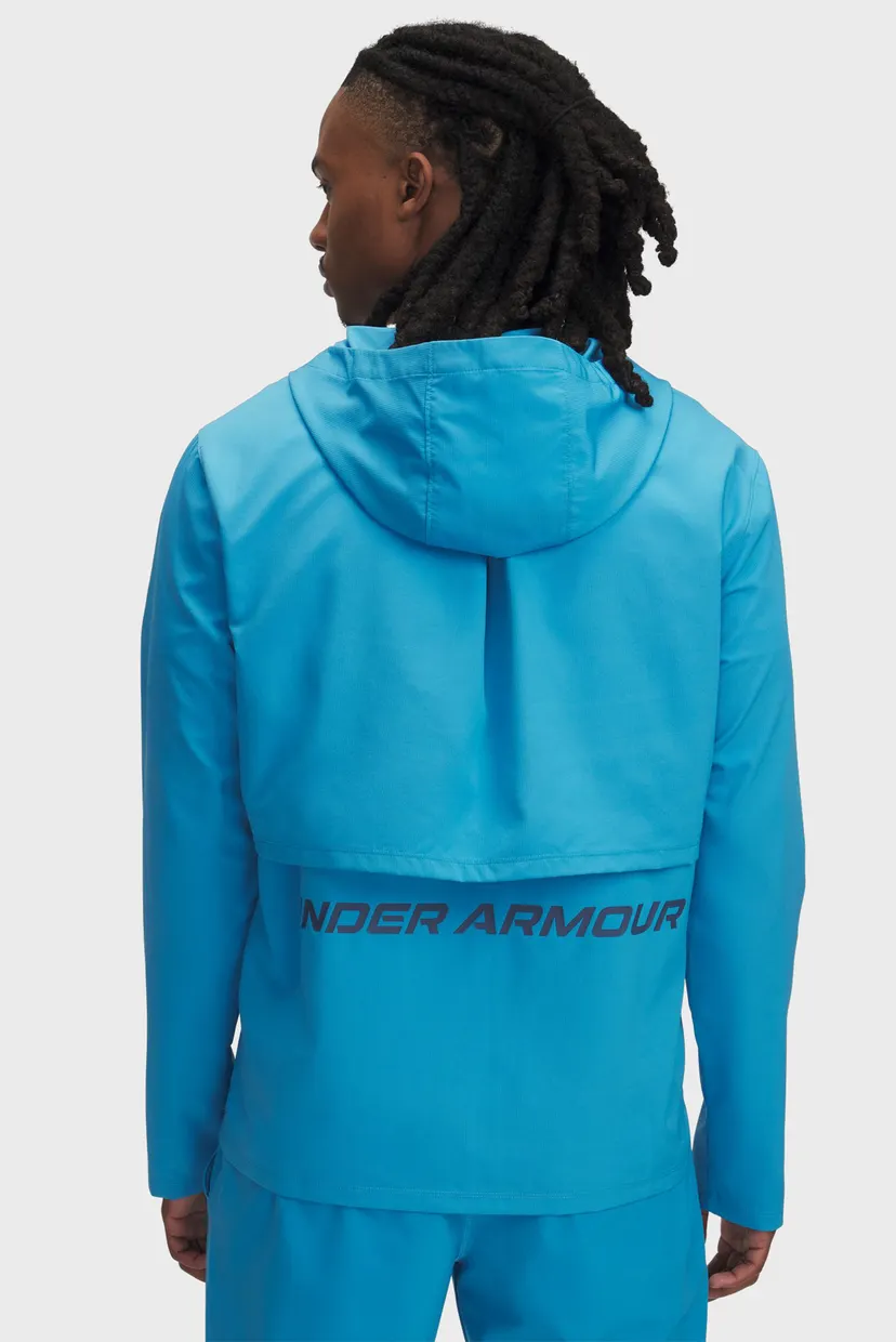 Чоловіча блакитна вітровка UA Launch Hooded Jacket 3