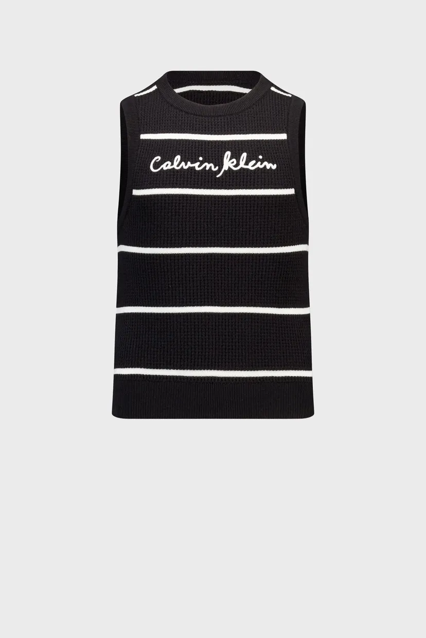 Дитячий чорний жилет у смужку SCRIPT LOGO VEST 6