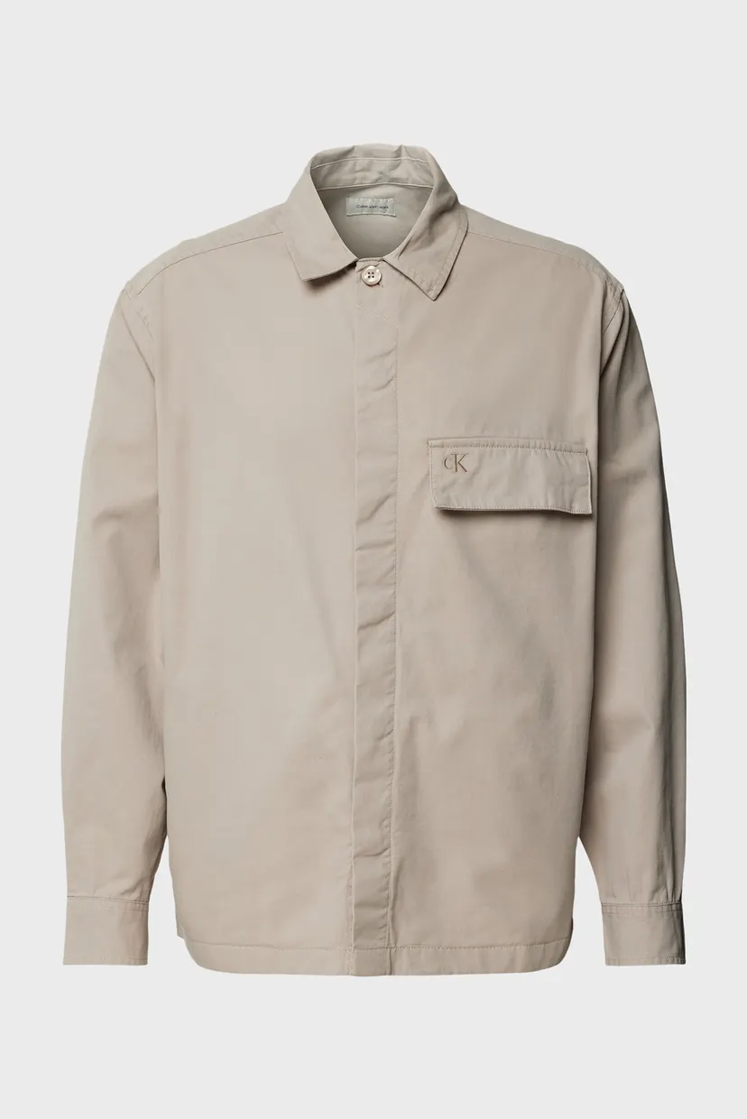 Чоловіча бежева сорочка CLEAN COTTON OVERSHIRT 5