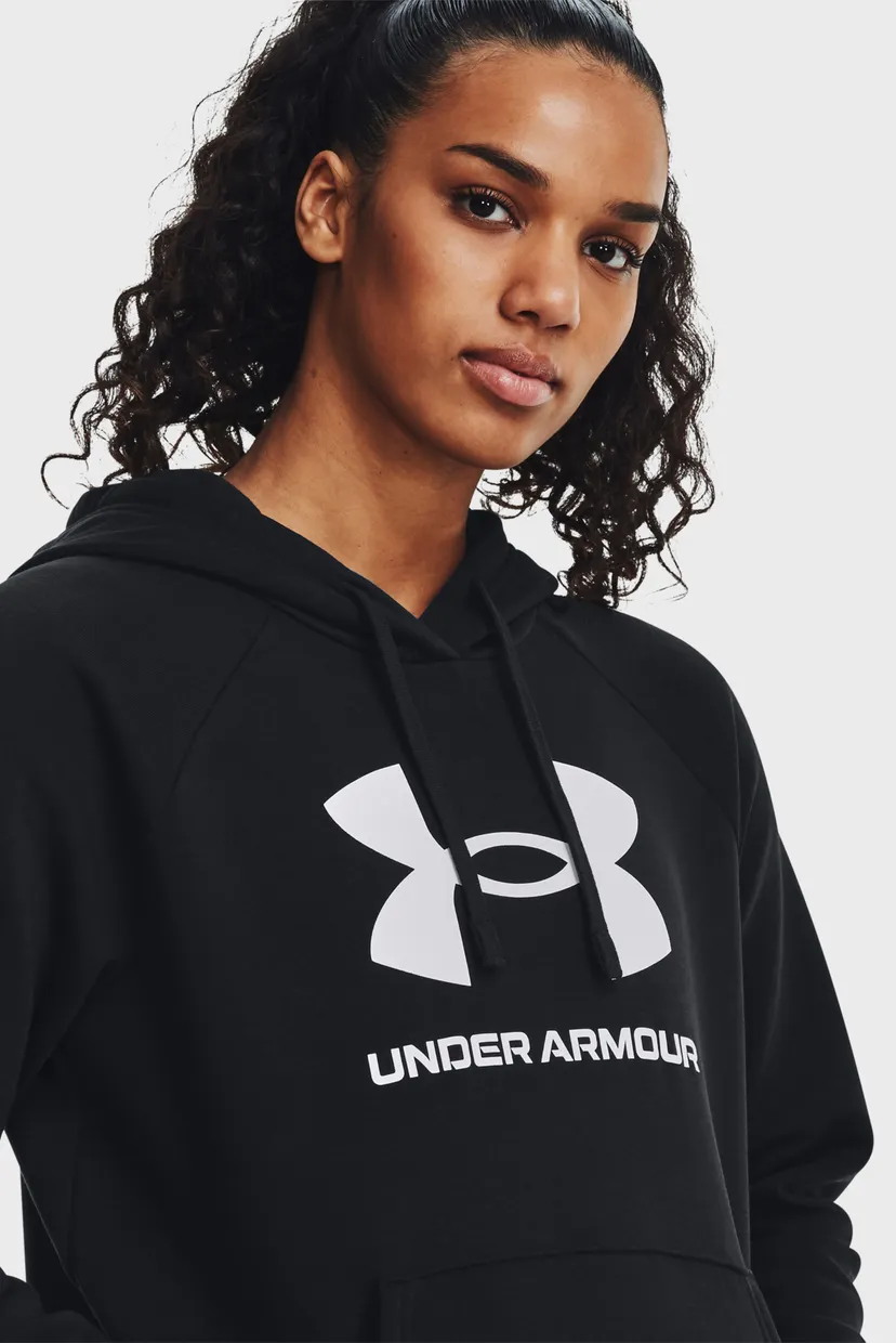 Жіноче чорне худі UA Rival Fleece Big Logo Hdy 4