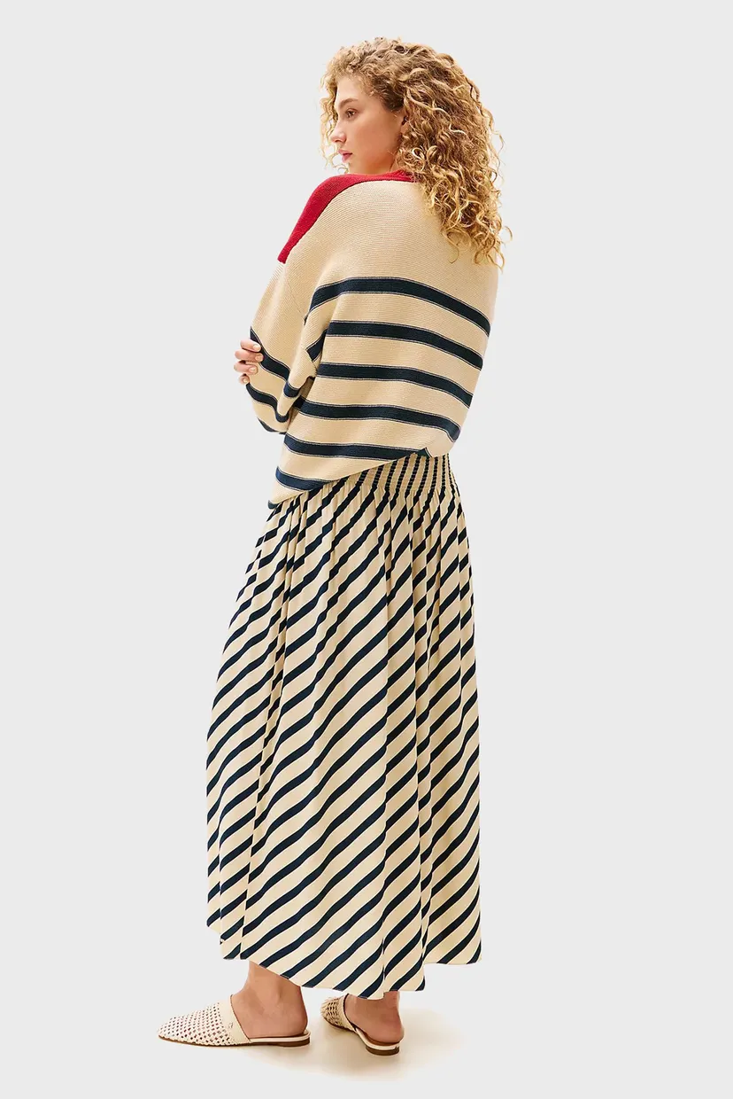 Женская бежевая юбка в полоску TH X SRG LONG FLUID BRETON SKIRT 4