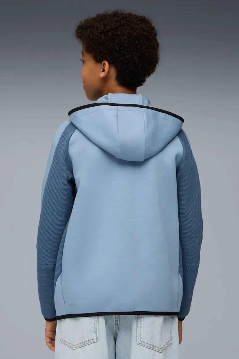 Детское голубое худи Evostripe Full-Zip Hoodie Youth 3