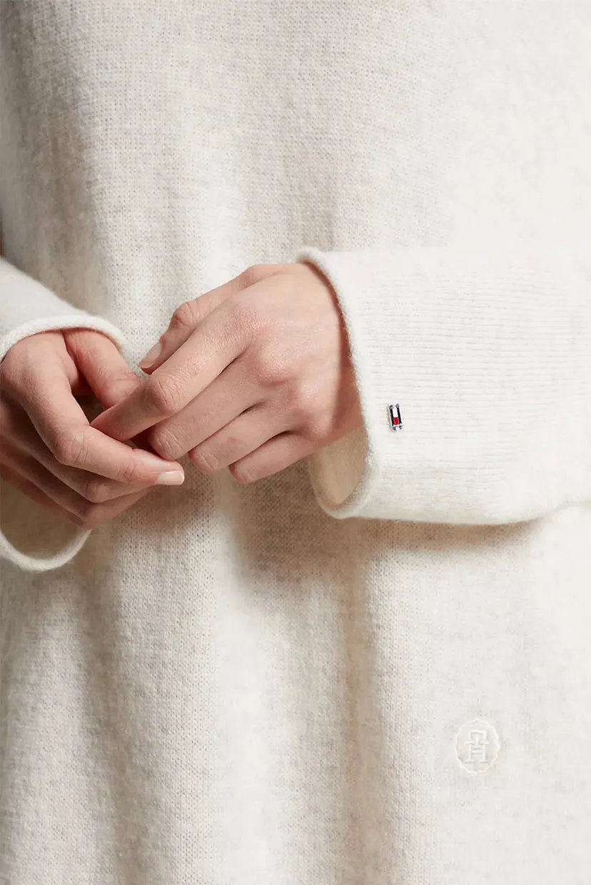 Жіноча біла вовняна сукня SOFT WOOL MIDI 4