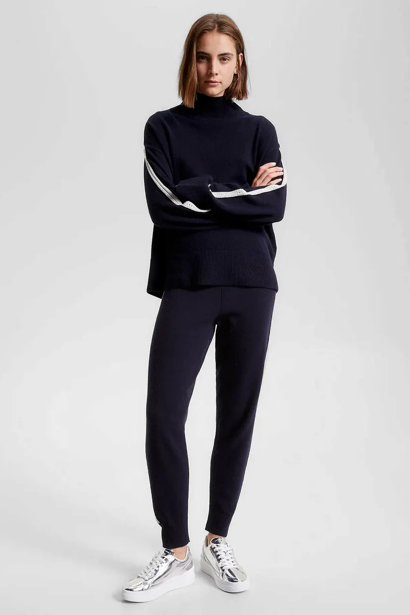⭐︎mss⭐︎ Женские темно-синие шерстяные джоггеры POINTELLE STRIPE JOGGER