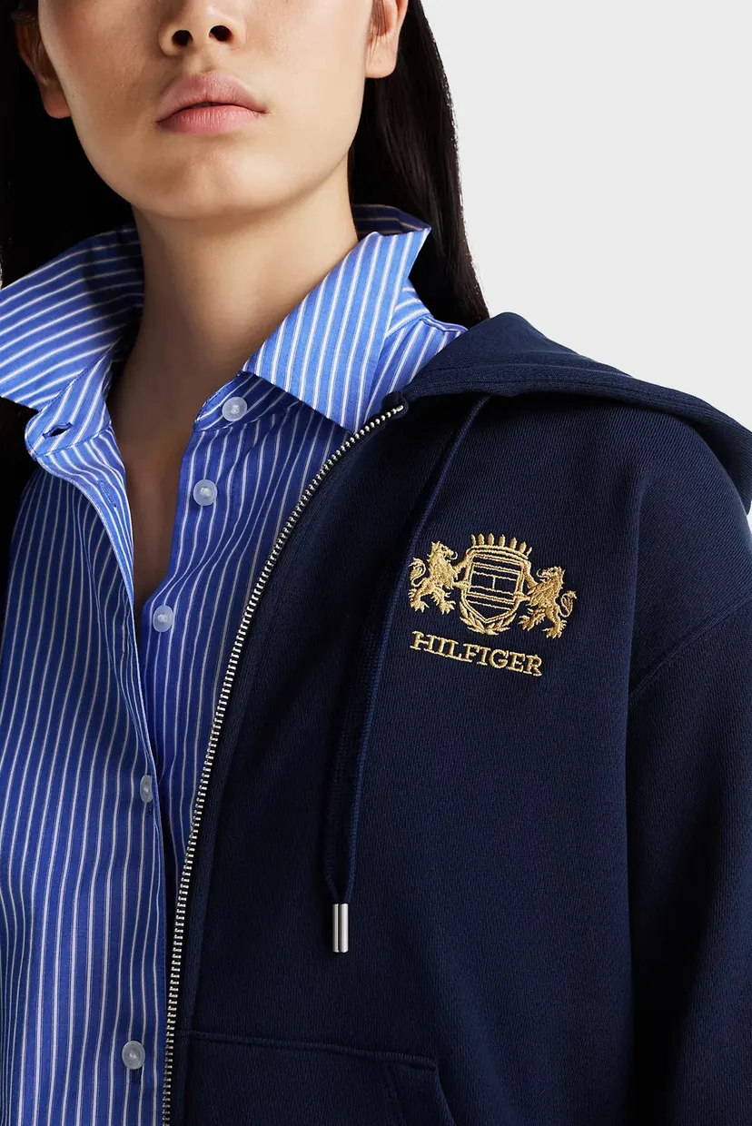 Жіноче синє худі REG VARSITY ZIP HOODIE 4