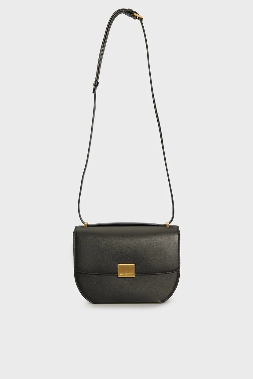 Жіноча чорна шкіряна сумка k forever md crossbody 5