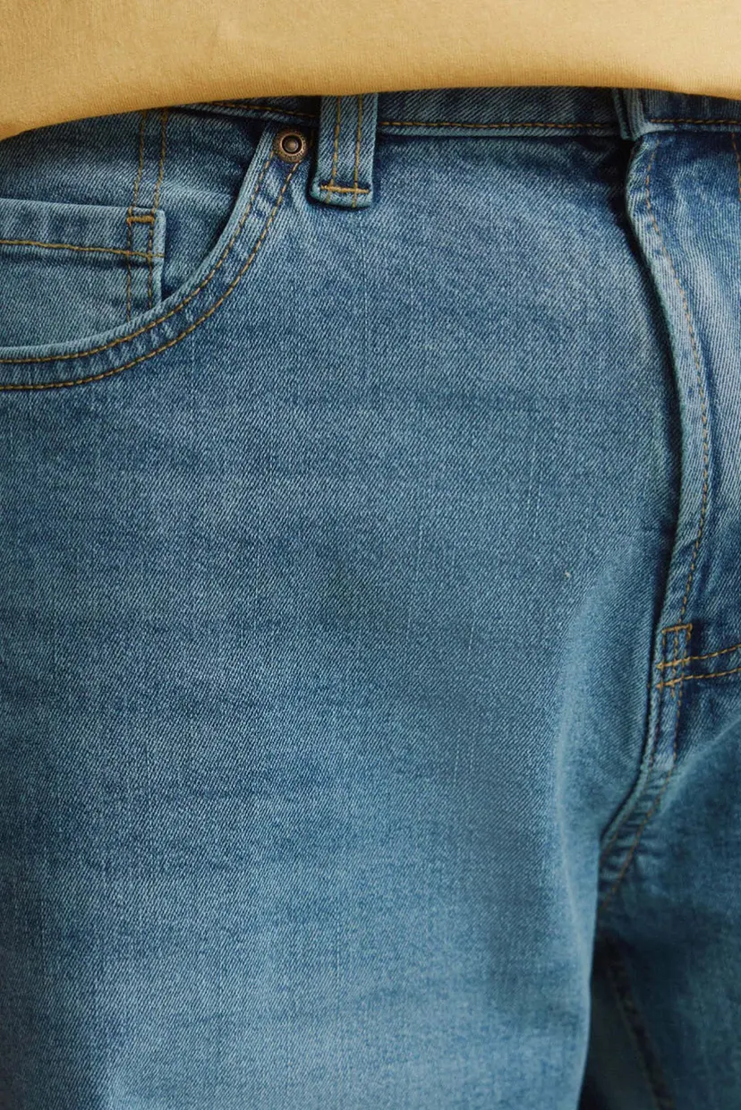 Чоловічі блакитні джинсові шорти slim fit 5