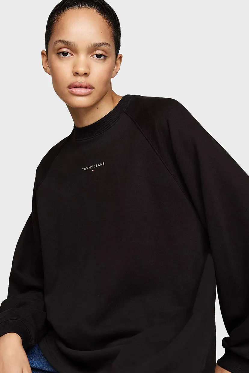 Женский черный свитшот TJW OVS METALLIC LINEAR CREW 4