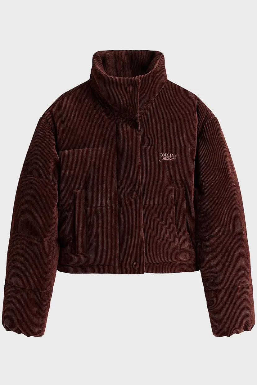 Жіноча коричнева вельветова куртка PUFFER 6