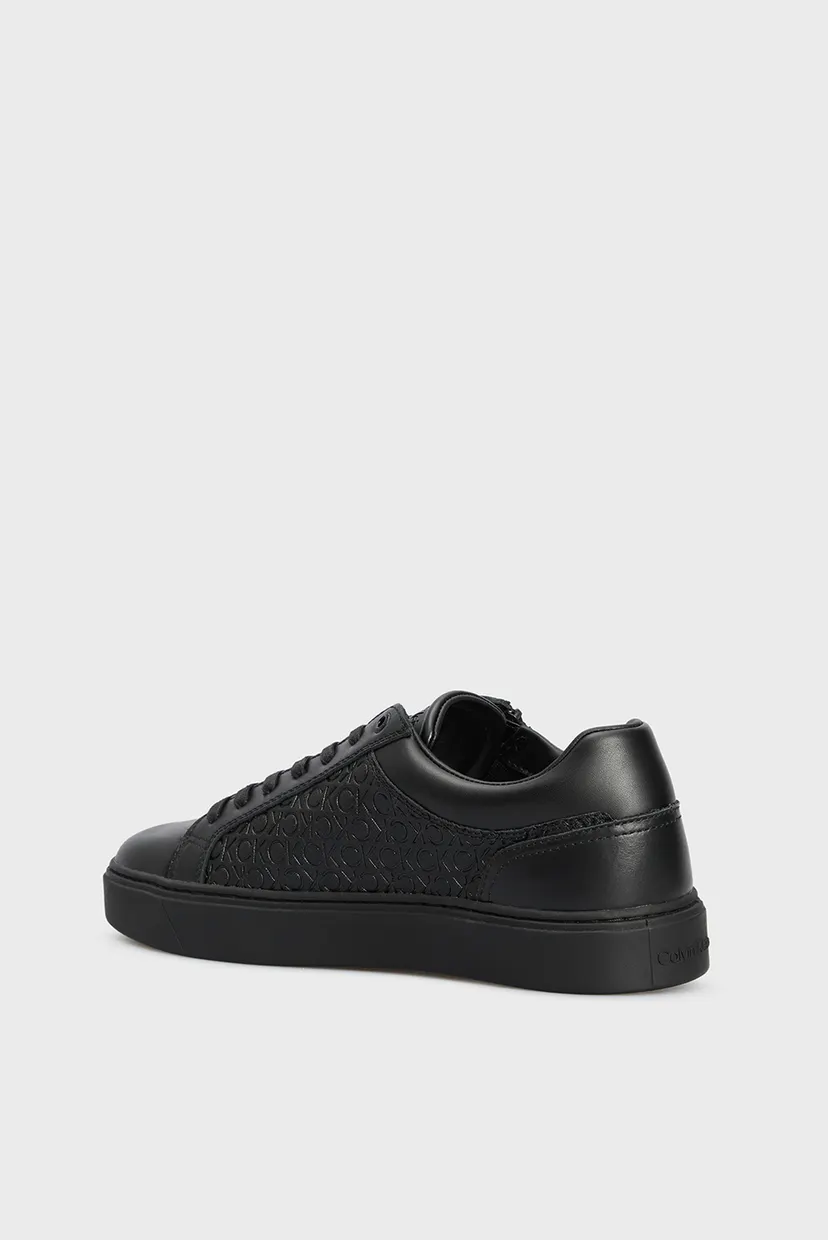Мужские черные кожаные сникерсы LOW TOP LACE UP W/ ZIP MONO 5