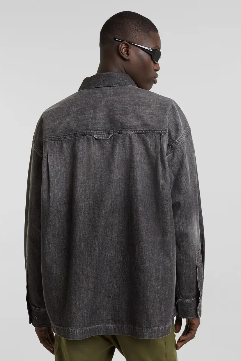 Чоловіча темно-сіра джинсова сорочка Boxy fit flap pocket shirt 3