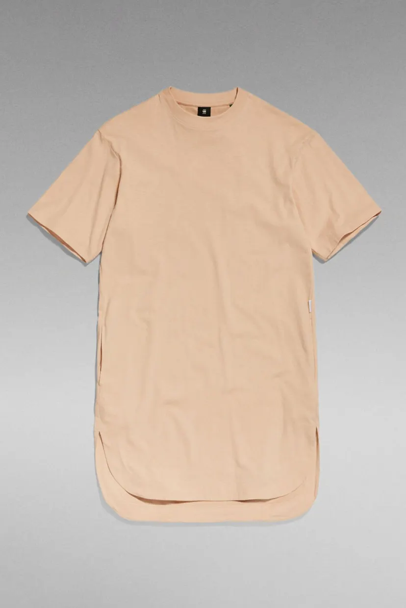 Женское бежевое платье Boxy U tee dress 4