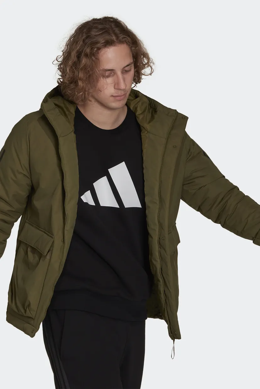 Чоловіча зелена куртка з капюшоном Utilitas 3-Stripes 4