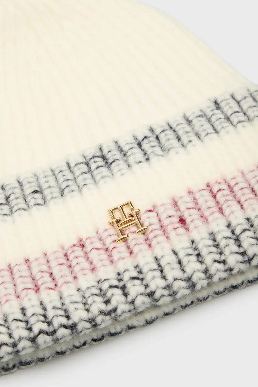 Женская белая шапка TH VARSITY SKI BEANIE 3
