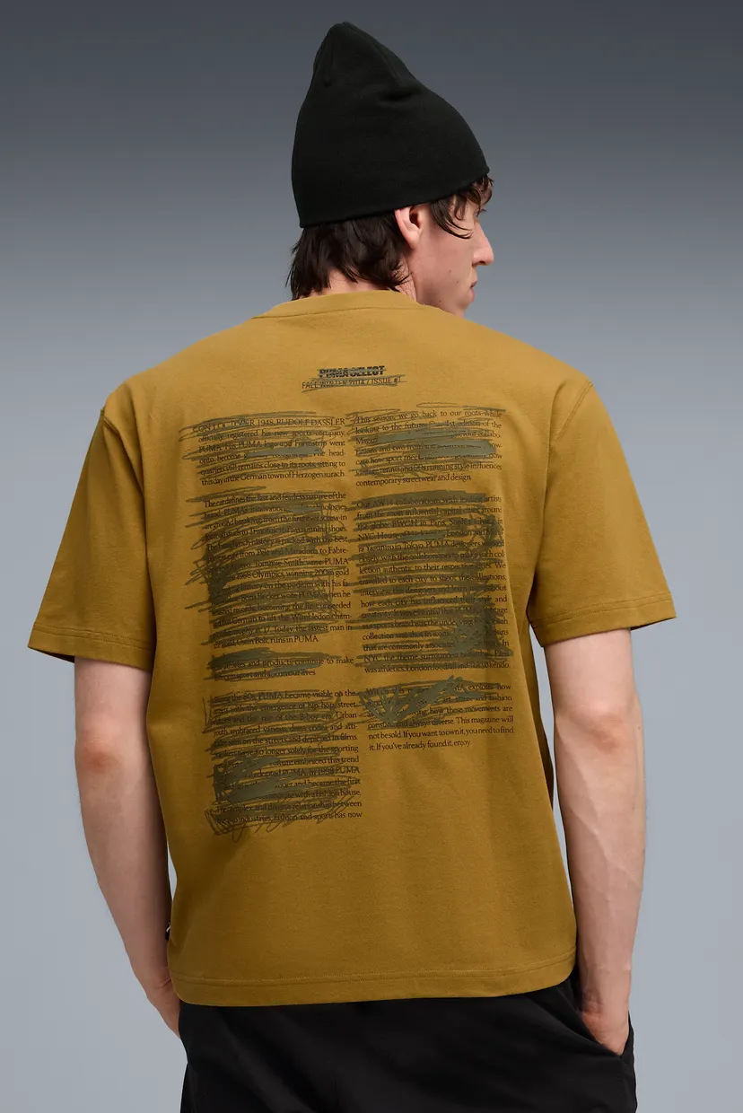 Мужская горчичная футболка GRAPHIC Magazine Tee Men 3