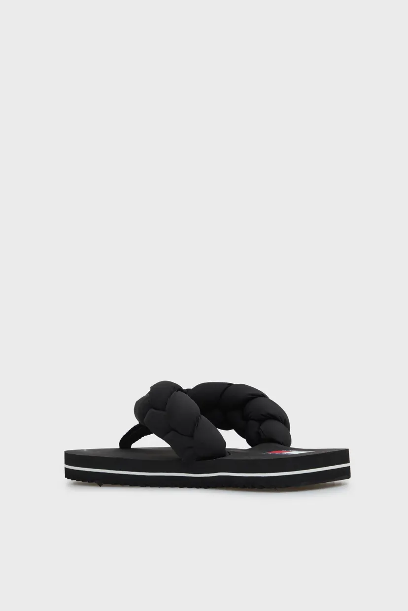 Женские черные вьетнамки BRAIDED THONG BEACH SANDAL 5